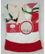Holiday Time Ice Skating Gnomes Linen Christmas Tree Skirt, Multicolor 4... - £23.11 GBP