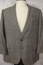 Tom James Prince o Wales Cashmere Sport Coat  Holland &amp; Sherry Oak Leaf Btns 45R - £43.15 GBP