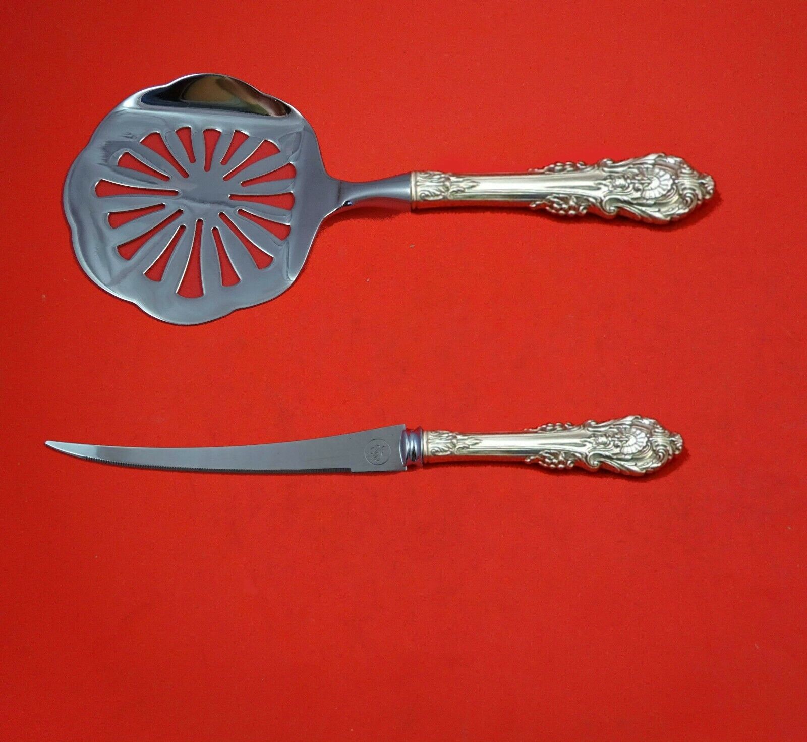 Primary image for Sir Christopher by Wallace Sterling Silver Tomato Serving Set 2pc Custom Made