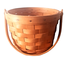 Longaberger Round Basket 5.25 Inch Tall Indented Bottom 2000 - $23.36