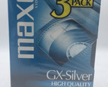 NEW SEALED MAXWELL 3-PACK GX-SILVER HIGH QUALITY VHS TAPES - $11.54