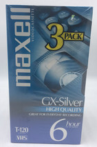 New Sealed Maxwell 3-PACK GX-SILVER High Quality Vhs Tapes - £9.03 GBP