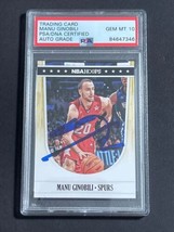 2012-13 NBA Hoops #267 Manu Ginobili Signed Card Auto Grade 10 PSA Slabbed Spurs - £399.66 GBP