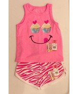 NEW Infant Garanimals Pink Cupcake Tank 12M and Animal Print Shorts 18M Set - $9.89