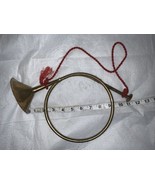 Vintage Brass Christmas French Horn Decoration 7 x 11” - $14.84