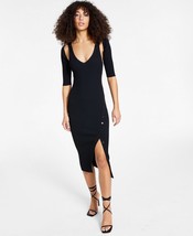 Leyden Womens Ribbed Bodycon Dress,Black,Large - £81.79 GBP