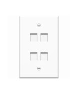 4XEM 4XFP04KYWH 4PORT WHITE KEYSTONE WALL PLATE CAT5 CAT6 HDMI USB DISPL... - $18.97