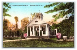 St Paul Episcopal Church Summerville SC UNP Handcolored Albertype Postca... - $6.29