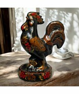 Vtg Russian Soviet Papier Maсhe Rooster Figurine Khohloma Hand Painted П... - $64.11 CAD