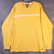 Tommy Hilfiger Shirt Men&#39;s Large Knit Yellow Strip Long Sleeve Sweater Pullover - £11.56 GBP