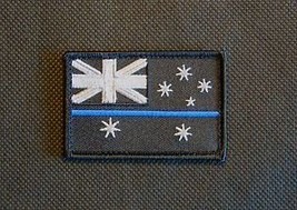 Thin Blue Line Australia Flag Patch Police SWAT Hook Backing - £15.86 GBP