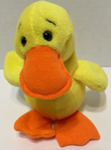 Vintage 1993 TY Beanie Babies Plush Yellow Duck Quackers 6 inches - £7.69 GBP