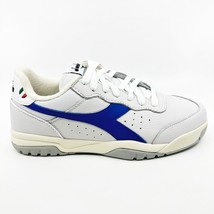 Diadora Maverick H.O.C. White Dark Blue Mens Full Grain leather Sneakers - £47.37 GBP