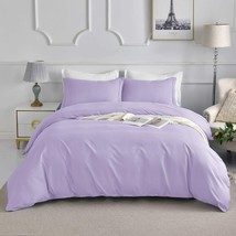 Lavender Duvet Cover Set Queen Size, Ultra Soft Washed Microfiber Duvet ... - $39.59