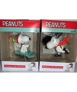 NEW Lot of 2 Hallmark Snoopy Ornaments Peanuts 2021 Snoopy Sledding &amp; Ic... - $30.89 CAD