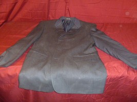 Silk Wool Adolfo 3 Button Men&#39;s Dark Blue Suit Formal Work Dress Sport Coat 42L - £19.64 GBP