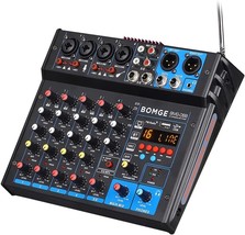 BOMGE 6 Channel dj powered audio sound mixer amplifier,100 W Stereo Speaker Home - £112.52 GBP