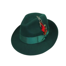 Men's Milani Wool Fedora Hat Soft Crushable Lined FD219 Emerald Green image 3