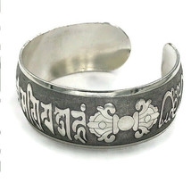 Vintage Hindu Scroll Bangle Bracelet Silver - £8.86 GBP