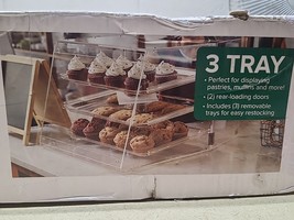 NEW 3 Tray Bakery Display Case with Rear Doors Countertop - 21 x 17 3/4 ... - $246.72 CAD