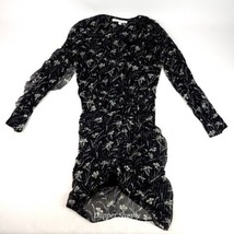 Veronica Beard Silk Dress Sean Freesias Size 6 Floral Midi Ruched Faux Wrap - £60.23 GBP