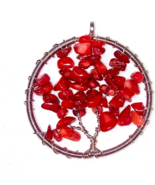 Pendant Genuine  coral gemstone new Tree of Life   20.00 carats - $302.61 MXN