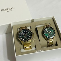 Fossil BQ2754SET Golden Green Chronograph Stainless Steel 5ATM Couples Watch Set - £235.36 GBP