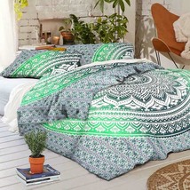 Cotton Indian Mandala Duvet Cover With Two Pillowcases Bedding Coverlet JP243 - £28.89 GBP+
