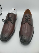 Alfani Mens Darwin Oxfords Dress Shoes Brown Almond Toe Leather Lace Up - $53.00