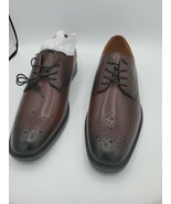 Alfani Mens Darwin Oxfords Dress Shoes Brown Almond Toe Leather Lace Up  - €46,02 EUR