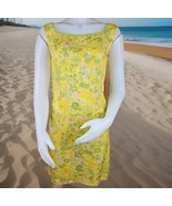 Vintage Handmade Faux Silk Dress Womens Small Pink Green Floral Sheath 60s - $23.98