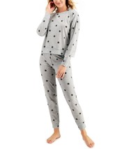 Jenni Womens Long Sleeve Waffle Pajama Top and Jogger Set Spaced Stars Small - £31.96 GBP