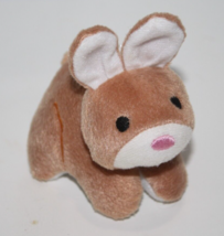 Easter Bunny Rabbit Mini 4&quot; Brown Plush Stuffed Soft Toy Animal Loop Back Small - £8.25 GBP