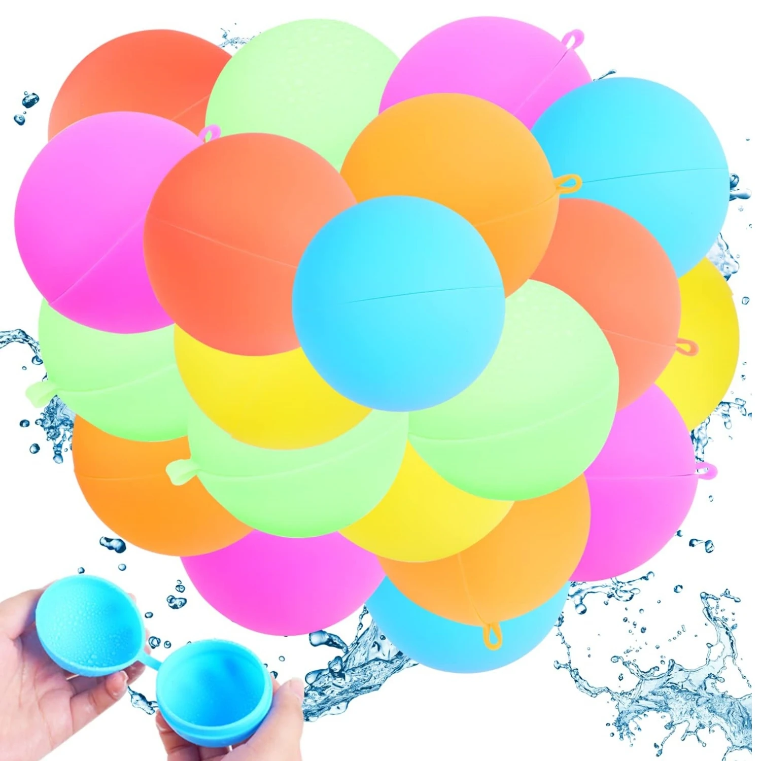 12/24PCS Water Balloons Pool Toys Reusable Water Bomb Splash Balls Beach Par - £20.33 GBP+