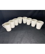 8 Beautiful Food Network White Ripple Stoneware Mugs - STYLISH MODERN - $635.41 MXN