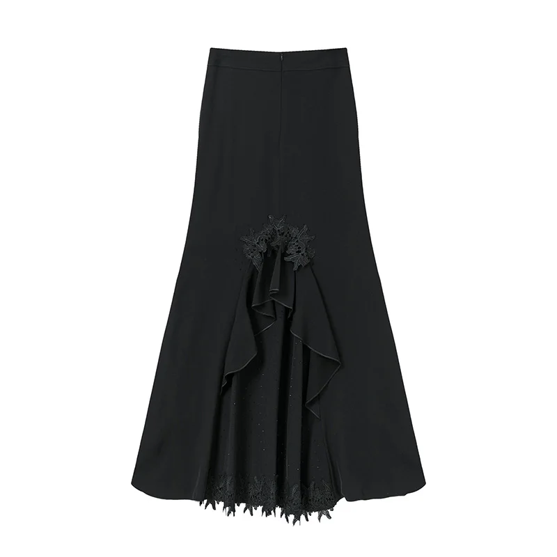 Vintage Long Skirt Women Asymmetrical Skirt Design Maxi Skirt Female  Elegant Hi - £102.54 GBP