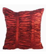Textured Pintucks 16&quot;x16&quot; Velvet Rust Pillows Cover, Rust Beauty - $1,006.13 MXN+