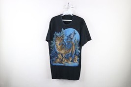 Vtg 90s Streetwear Mens Large Distressed Nature Wolf Pack Short Sleeve T-Shirt - £31.54 GBP