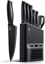 The Randalfy Kitchen Knife Set With Block, 7 Pcs. Chef Knife Set, And Fruits. - £33.67 GBP