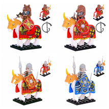 8pcs/set Roman Cavalry Minifigures with Horses and Shields - $18.58