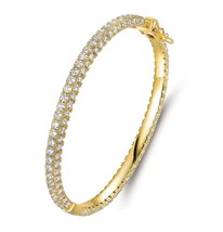 18K Gold Plated Crystal Bling Eternity Bangle - £58.68 GBP