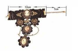 Gothic Steampunk Lace Finger Connect Bracelet - $57.43