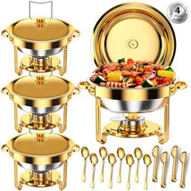 Round Chafing Dishes for Buffet 5 Qt, High Grade Chafing Dish Buffet Set... - $647.99