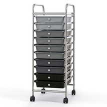 10 Drawer Rolling Storage Cart Organizer with 4 Universal Casters-Gradie... - $137.49
