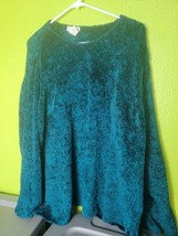 Vintage Plus Sized Womens Sweater Blue Pullover Long Sleeve Yarnworks 2X  - $34.30
