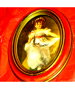 An exquisite vintage painting of a little girl from Italy Handmade in It... - £50.49 GBP