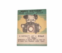 1960s Hallmark “Happy Birthday Just A Snap For You” Dog &amp; Camera Birthda... - £10.96 GBP