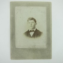 Cabinet Card Photograph Young Man Suit Portrait Headshot Late 1800s Antique 4x6 - £8.11 GBP