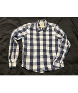 Hollister Men’s Button Down Shirt L Navy White Gingham Check Long Sleeve... - $17.77 CAD