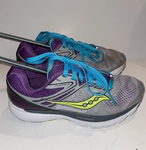 Saucony Women’s PowerGrid Swerve Running Shoes Gray Purple Real Size 6.5 - £23.52 GBP